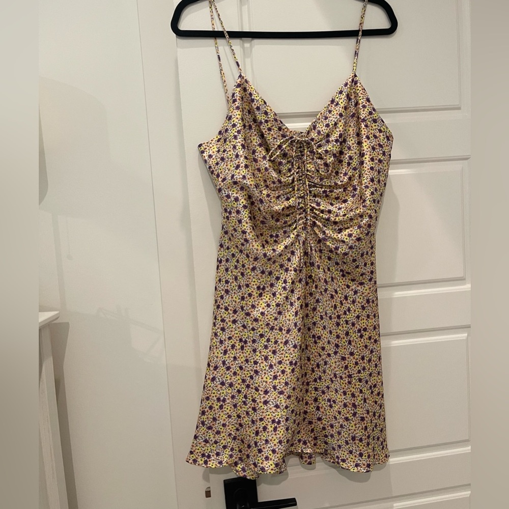 Zara Printed flower dress with drawstring